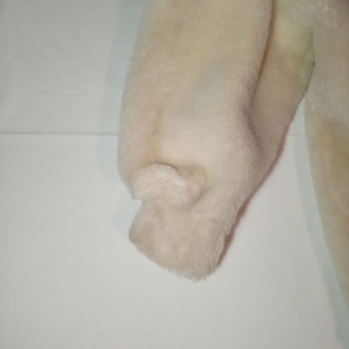 Coat made of synthetic fur with a hood white medium/large 3/4 sleeve