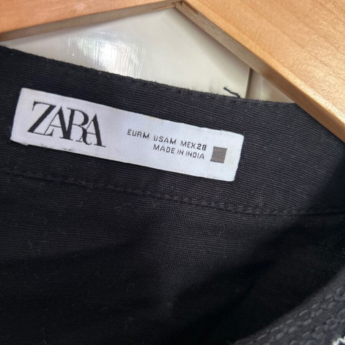 Zara embroidered jacket like new, black linen cotton