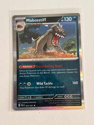 Pokemon Cards Mabosstiff 063/091 Paldean Fates Holo Rare καινούργιο