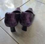 Purple square heels like new with pattern, size 37