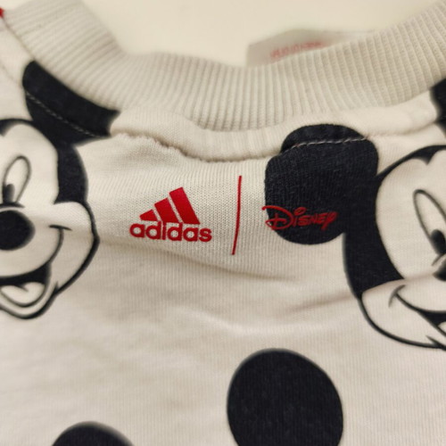 Disney Mickey Mouse Adidas T-shirt and Denim Shorts Set like new, unisex 3-4 years