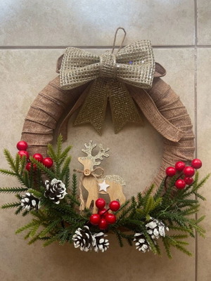 Christmas wreath handmade new, diameter 22cm