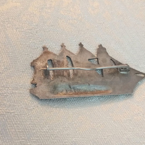 Almirante Saldanha Sterling Silver Brooch used, antique