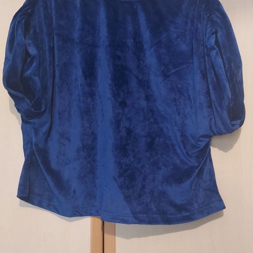 Velveteen blouse Doretta new, blue, one size