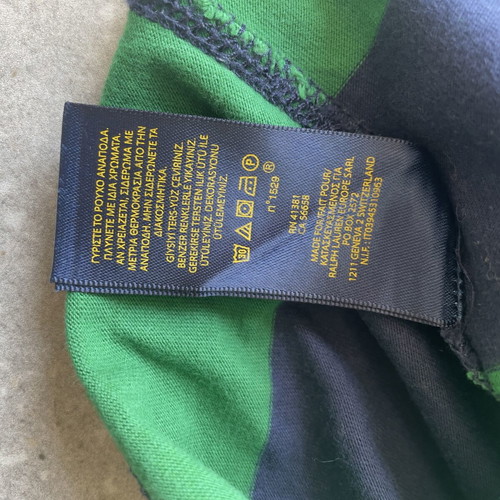 Polo Ralph Lauren boys' long sleeve hooded shirt, blue and green, age 7
