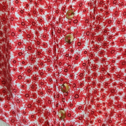 Clockhouse Off-The-Shoulder Floral Button-Front Tie-Hem Crop Top XS 34