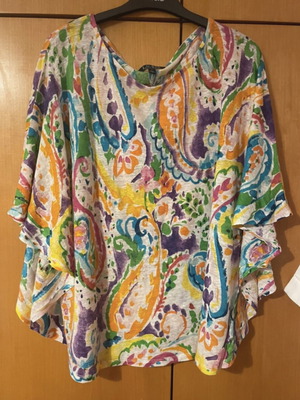 Ralph Lauren blouse 100% linen with batwing sleeves like new