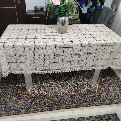 Handmade Crochet Tablecloth like new, 1.85m x 1.45m, vintage 1980s