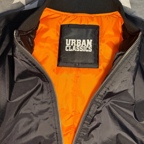 Urban Classics womens bomber jacket size L like new, black