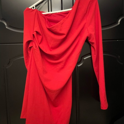 H&M mini one-shoulder dress new, red, size L