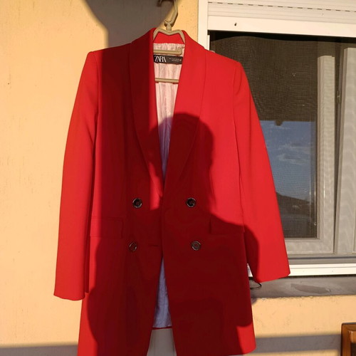 Zara women's red jacket with lining, regular fit