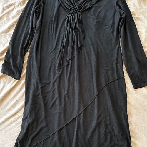 Forel black plus size dress with drape neckline like new, XXL-3XL
