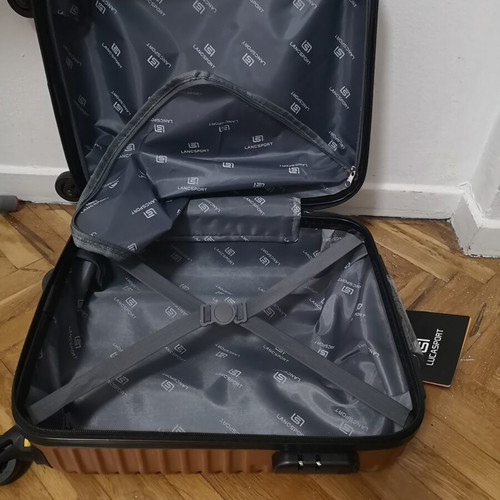 Small suitcase new, gold color