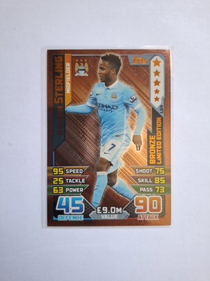 Topps Match Attax Premier League 2015-16 Raheem Sterling Bronze Limited Edition