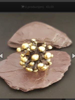 Bronze ring, adjustable size, gold tone