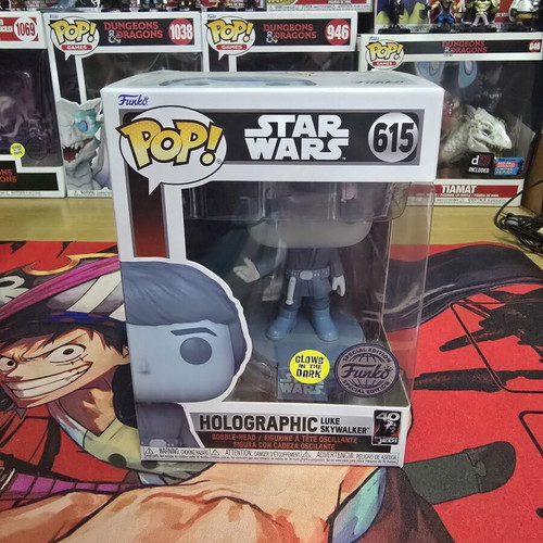 Funko Pop Star Wars 615 Holographic Luke Skywalker glow in the dark like new