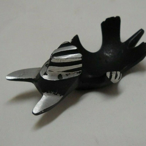 Walter Bosse Black Aluminum Dog Egg Cup used, Schnauzer Scottish Terrier