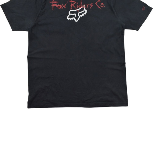 Y2K Fox Faded Black T-shirt used, size M-L