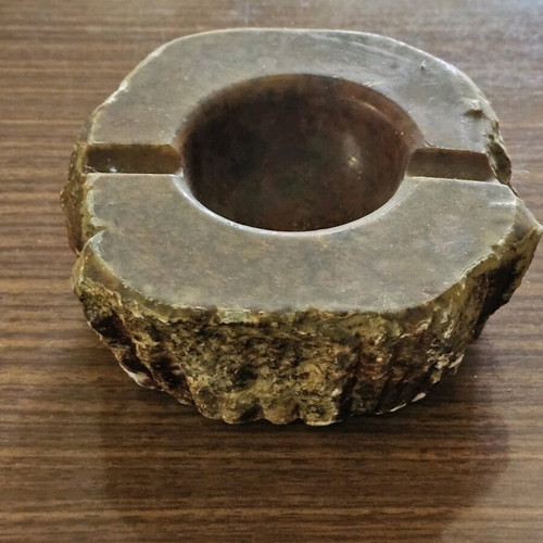 Stone ashtray used, handmade, heavy, ideal for outdoor use