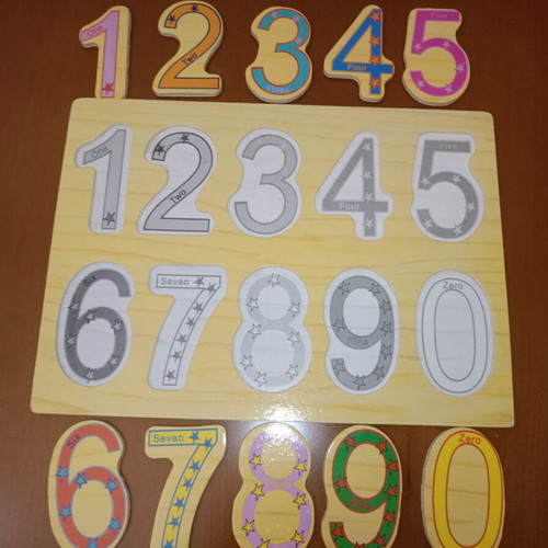 Wooden Educational Puzzle Numbers, Shapes & Colors like new