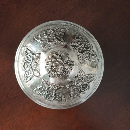 Silver-plated vintage fondue bowl
