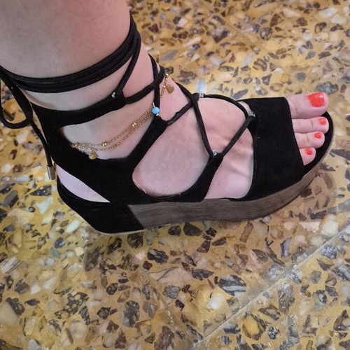 Tsakiris Mallas black platform sandals, size 37