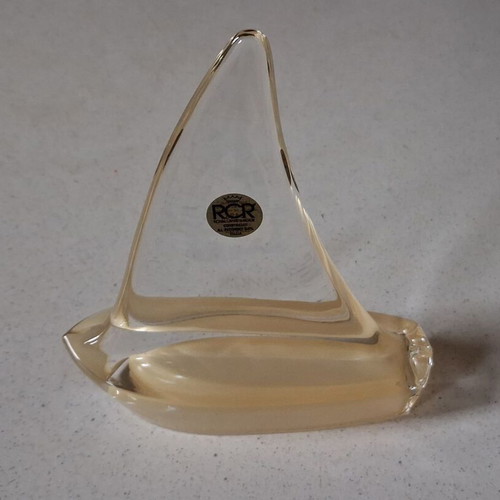 Crystal sailboat RCR like new, Made in Italy