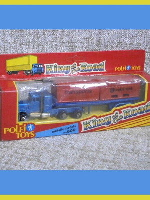 King of the Road Polfi Toys blue vintage metal truck new with box Greek