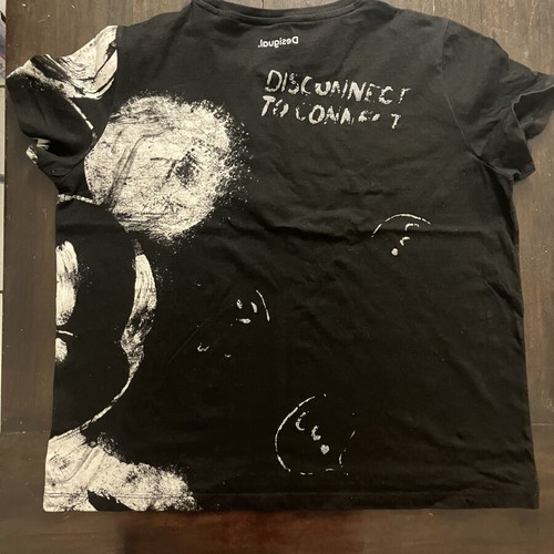 Disney black cotton distressed Mickey Mouse t-shirt, Desigual collaboration