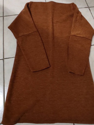 Knitted blouse dress used, brown, size M