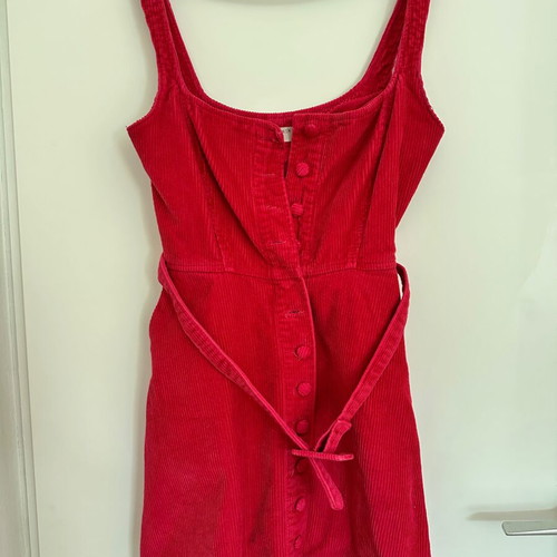ASOS fuchsia corduroy mini dress