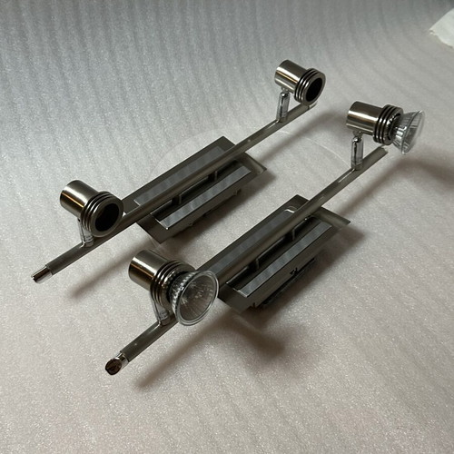 Stainless Steel Double Spot Wall Ceiling Lights Pair like new, 45 cm