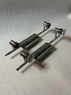 Stainless Steel Double Spot Wall Ceiling Lights Pair like new, 45 cm