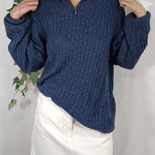 NGS Men’s Knitted Sweater Blue Half Zip Like New