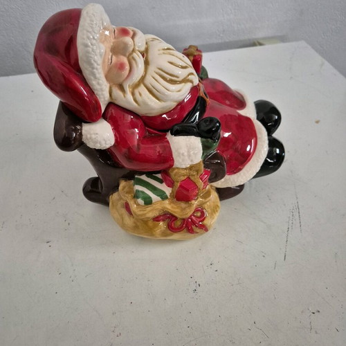 Porcelain Santa Claus on Sleigh for Cookies new