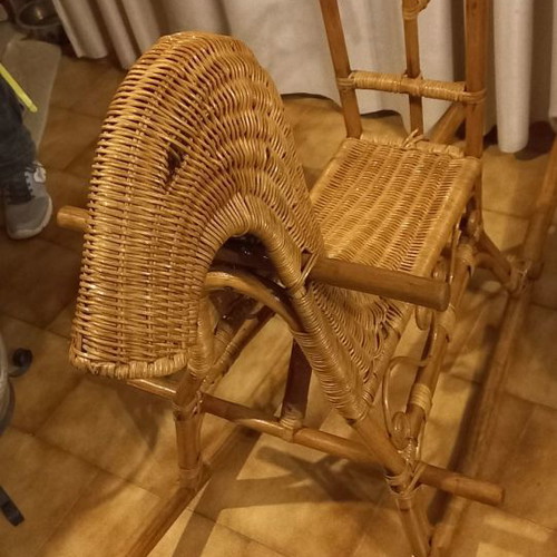 Children's rocking bamboo horse unused