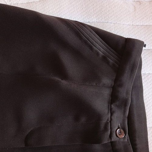 Women's pants size M like new, dark brown classic cut