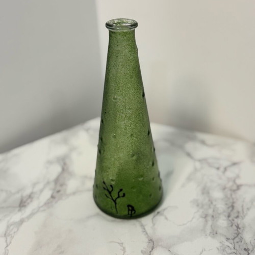 Green glass vase used, beautiful