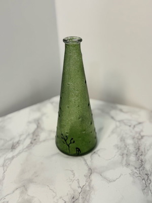 Green glass vase used, beautiful