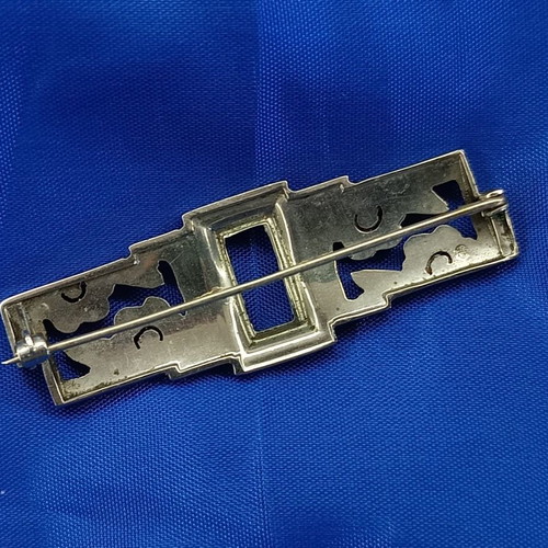 Art Deco brooch used, collectible, silver with zircon