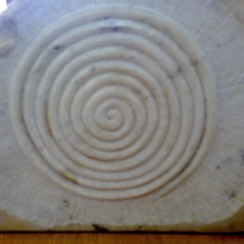 Marble spiral sculpture with wooden base, like new, desk decor