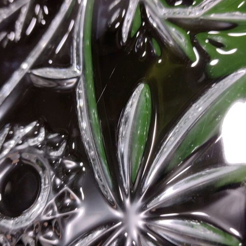 Walther Crystal Glas crystal platter like new with floral elements