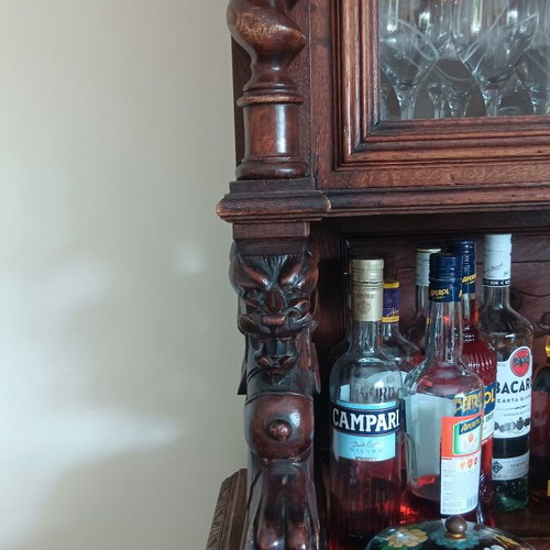 Hand-carved wooden buffet cabinet, classic style