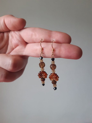 Evening Fall Handmade Earrings new, gold multicolor