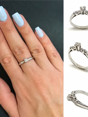 Δαχτυλίδι μονόπετρο vintage με μπριγιάν, σαν καινούργιο, Νο16/56, 18 καράτια