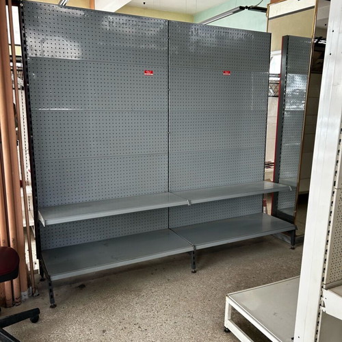 Perforated shelves like new, red, white and gray in various sizes