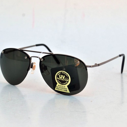 Vintage Italian Venus sunglasses new, metal frame black-silver