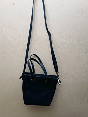 Blue Navy patent look handbag and shoulder bag like new