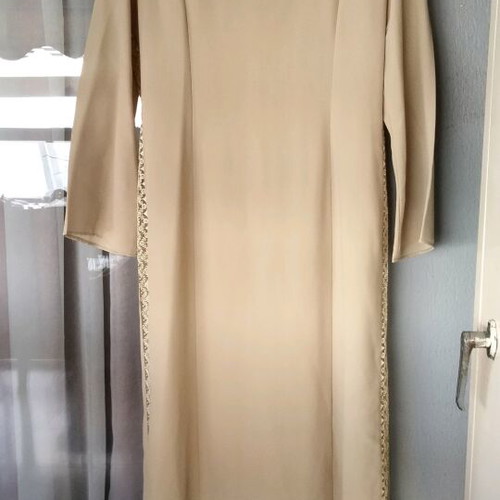 Maxi dress beige new with lace details