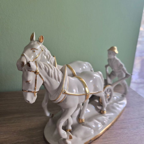 Gerold Porzellan decorative figure used with gold details and authenticity stamp